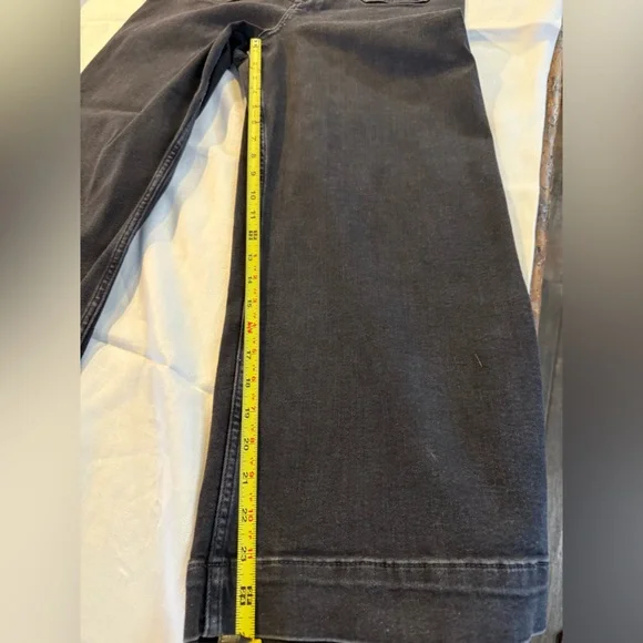 Pilcro Noir size 31 black stretch denim wide leg pants patch pockets - Picture 8 of 10